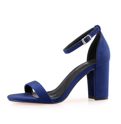 Sandales à Talons Hauts à Boucle, Talon Épais pour Femmes