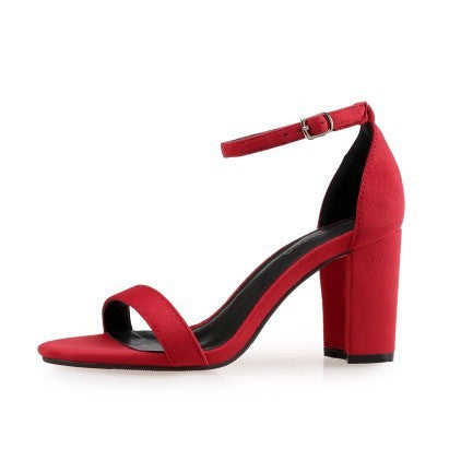 Sandales à Talons Hauts à Boucle, Talon Épais pour Femmes