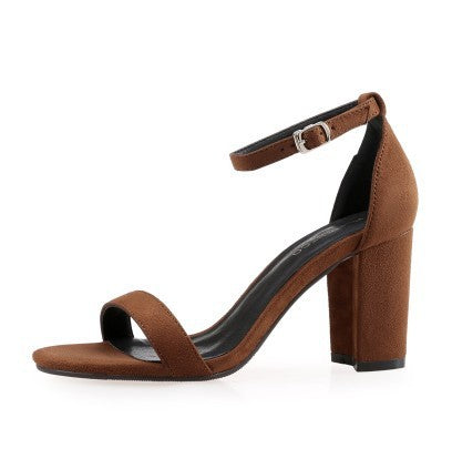 Sandales à Talons Hauts à Boucle, Talon Épais pour Femmes