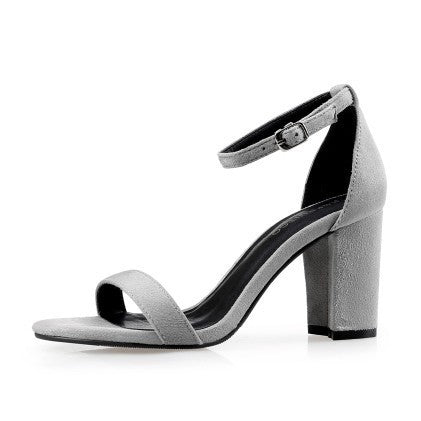 Sandales à Talons Hauts à Boucle, Talon Épais pour Femmes