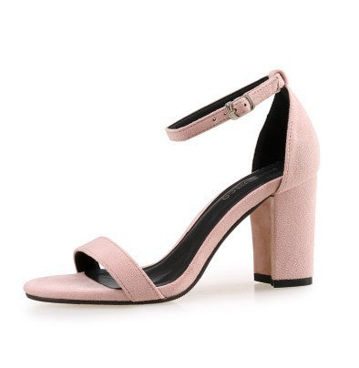 Sandales à Talons Hauts à Boucle, Talon Épais pour Femmes